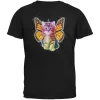 Rainbow Butterfly Unicorn Kitten Black Adult T-Shirt sold by Old Glory