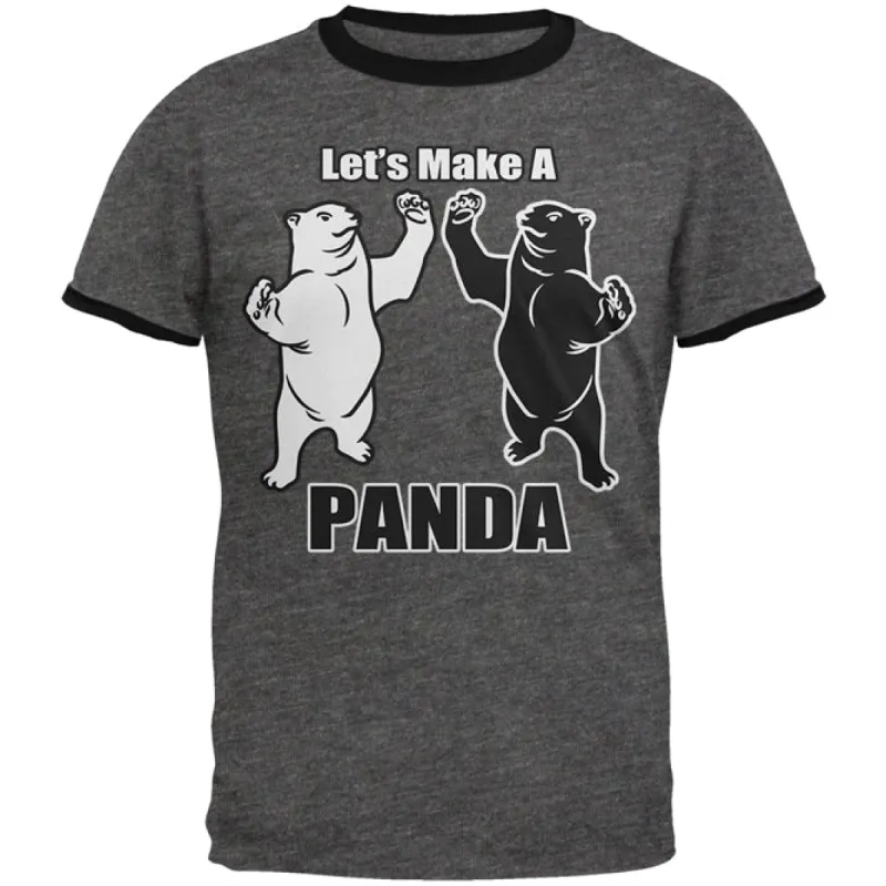 Let's Make a Panda Funny Mens Ringer T Shirt sold by Old Glory