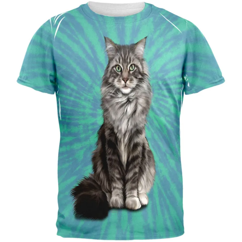 Koon Kat Tie Dye All Over Adult T-Shirt sold by Old Glory