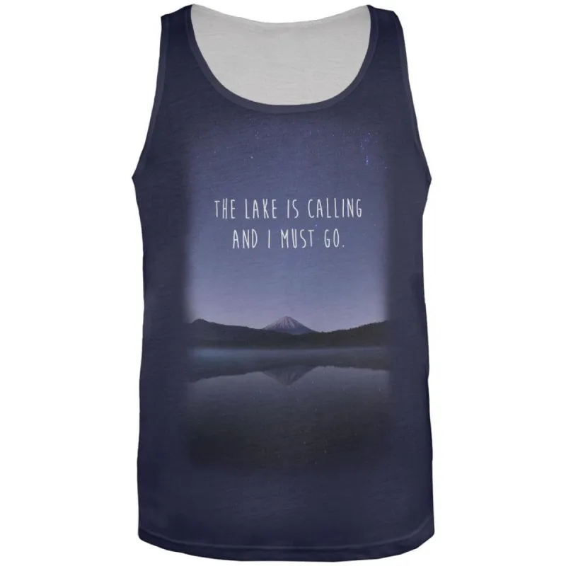 The Lake is Calling All Over Adult Tank Top sold by Old Glory