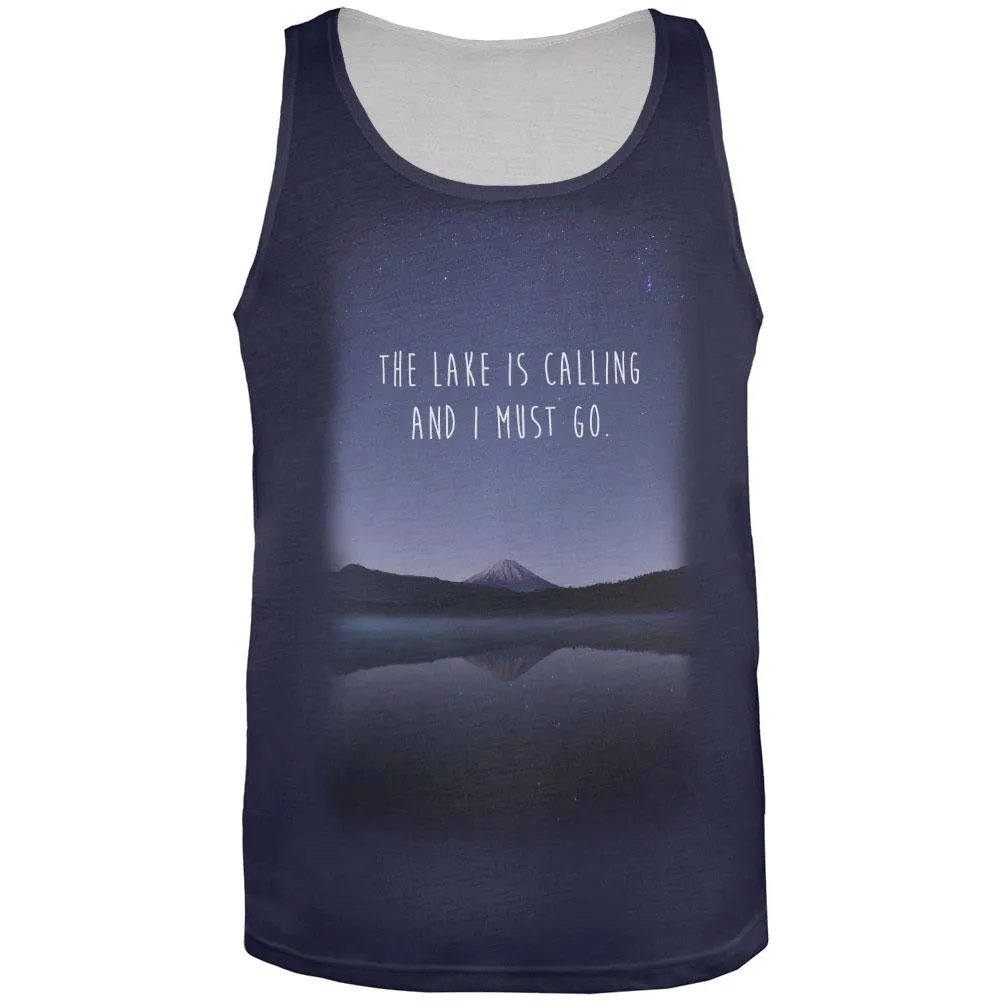 The Lake is Calling All Over Adult Tank Top sold by Old Glory