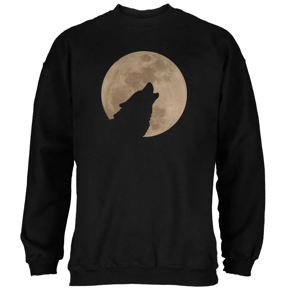 Wolf Howling Moon Silhouette Mens Sweatshirt sold by Old Glory