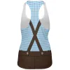 Oktoberfest Blue Lederhosen Costume German All Over Womens Work Out Tank Top sold by Old Glory