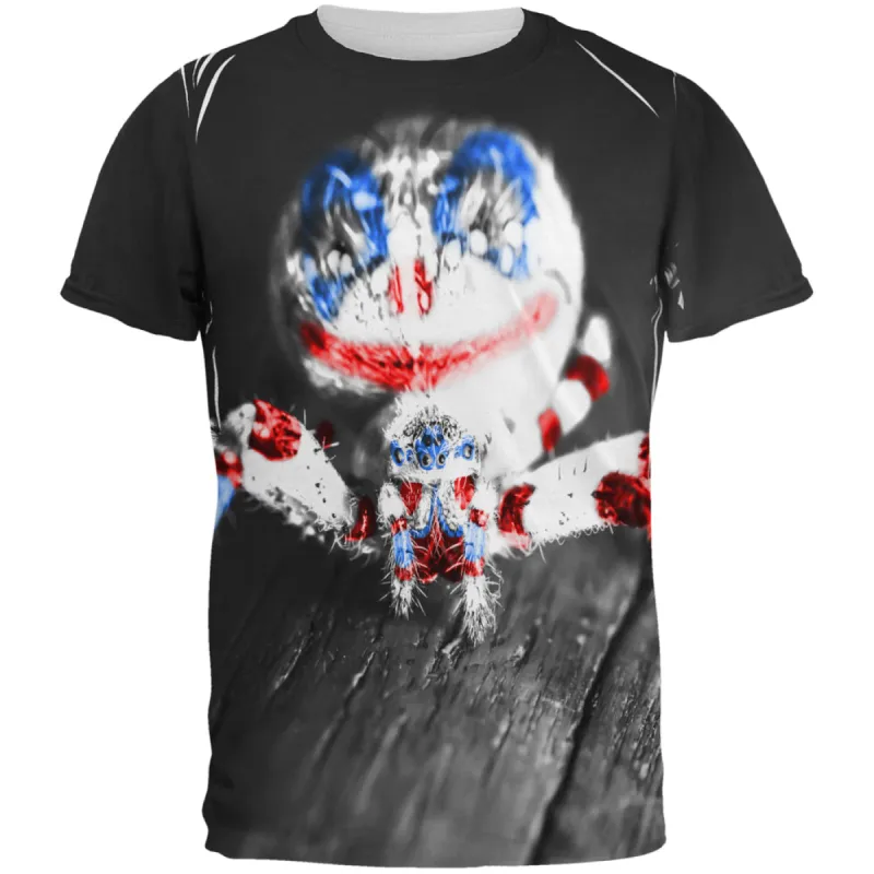 Patriotic Killer Clown Spider Of Halloween All Over Mens T Shirt sold by Old Glory