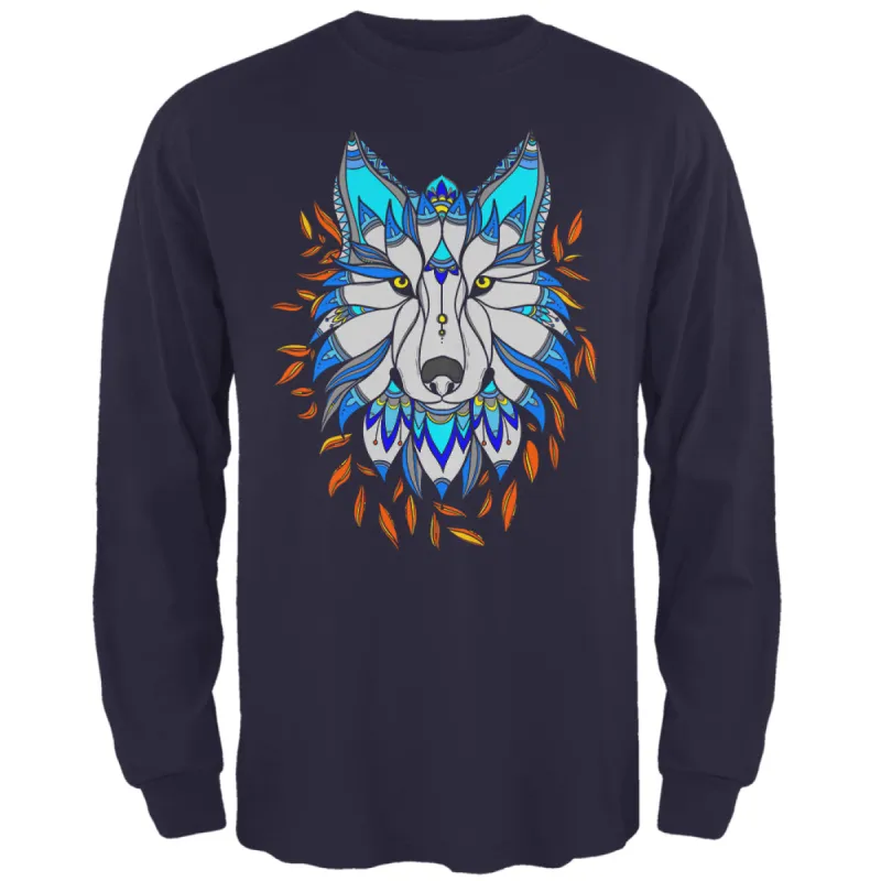 Totem Wolf is my Spirit Animal Mens Long Sleeve T Shirt sold by Old Glory