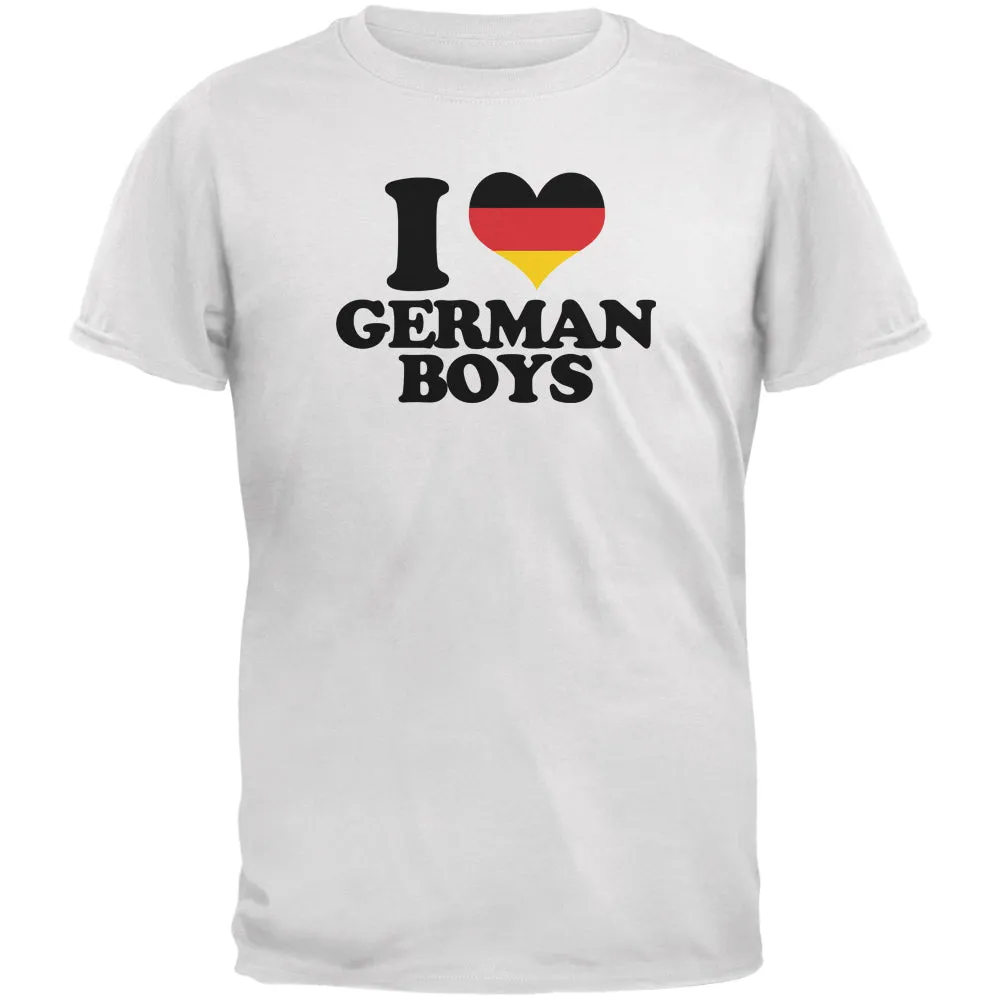 Oktoberfest I Heart German Boys White Adult T-Shirt sold by Old Glory