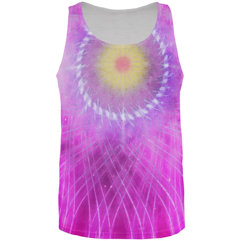 Rum Runner Hibiscus Fractal Mandala All Over Mens Tank Top sold by Old Glory