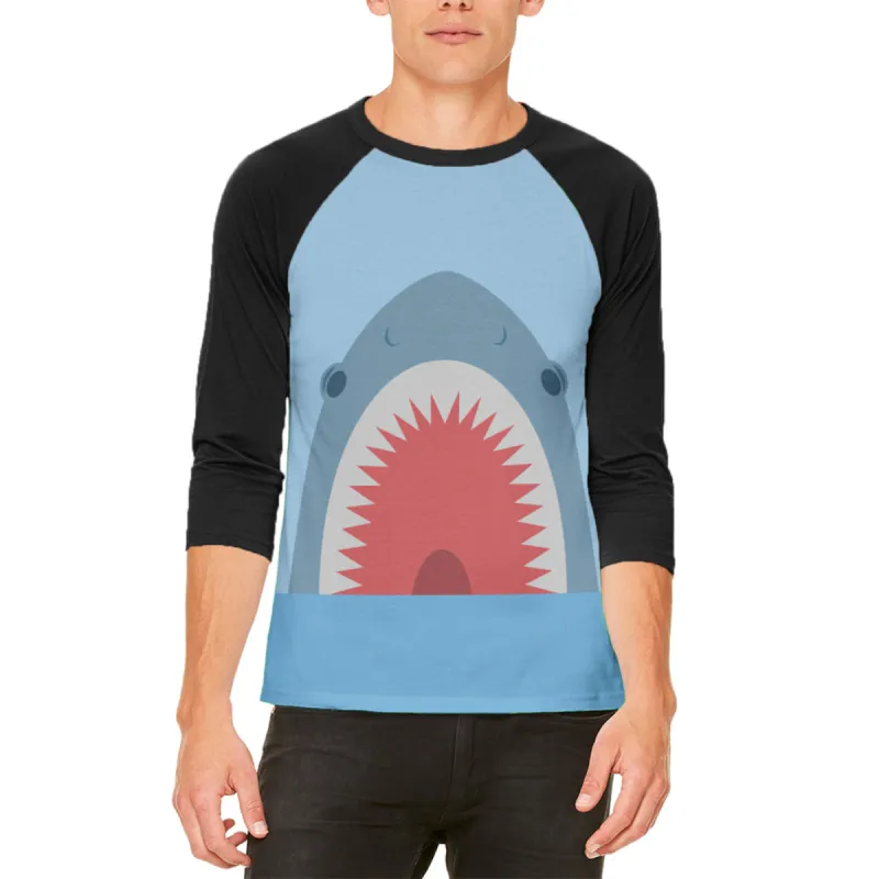 Cute Fun Shark Attack Mens Raglan T Shirt sold by Old Glory