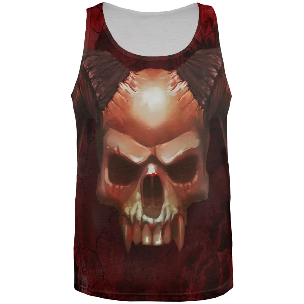 Halloween Horned Demon Skull From Hell All Over Mens Tank Top sold by Old Glory