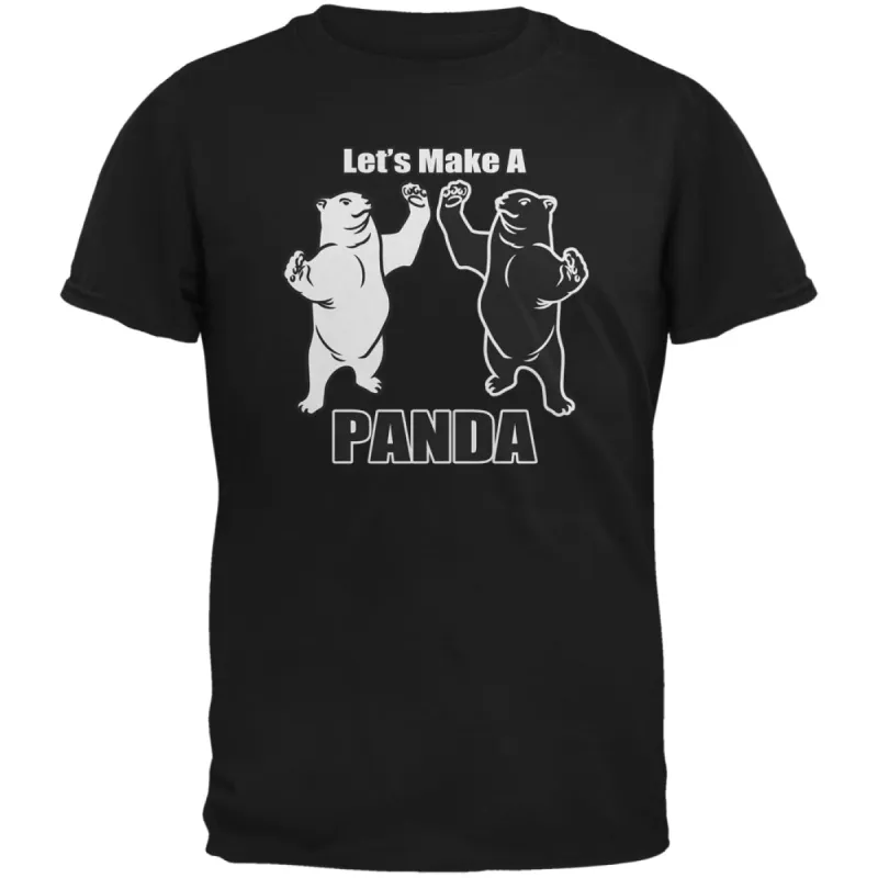 Let's Make a Panda Funny Black Adult T-Shirt sold by Old Glory