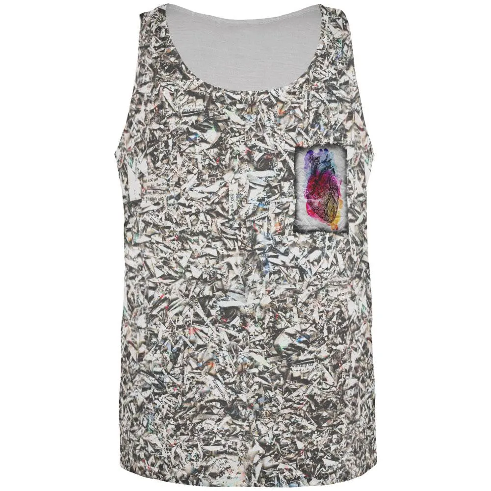 Valentines Day Unfold Your Paper Heart All Over Adult Tank Top sold by Old Glory