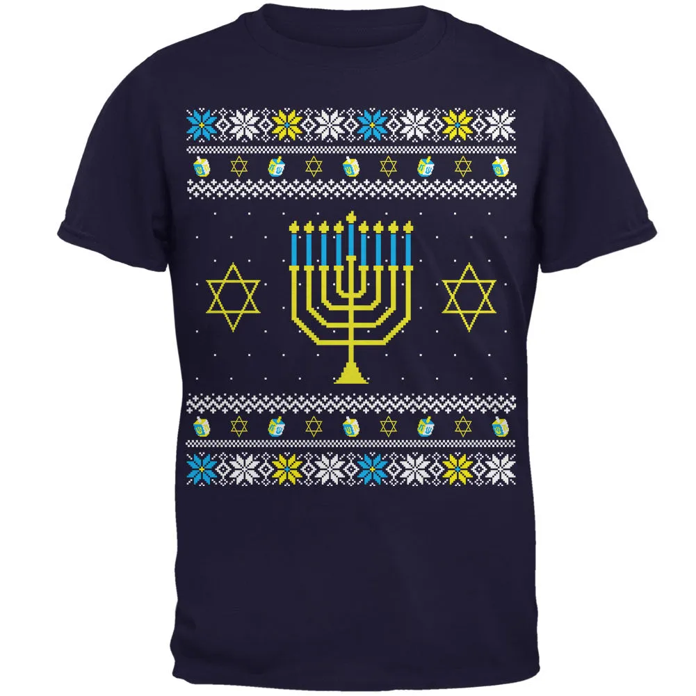 Menorah Ugly Hanukkah Sweater Mens T Shirt sold by Old Glory