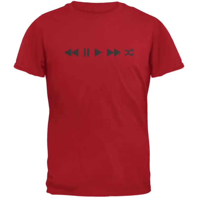 Play Buttons Red Adult T-Shirt made by Old Glory