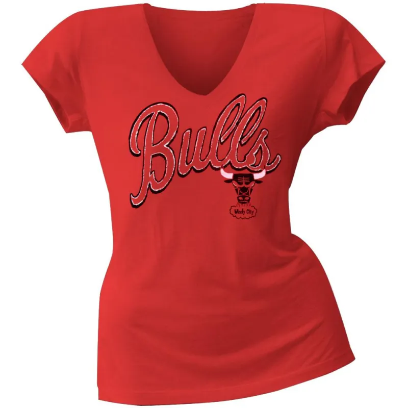 Chicago Bulls - Logo Juniors V-Neck T-Shirt sold by Old Glory