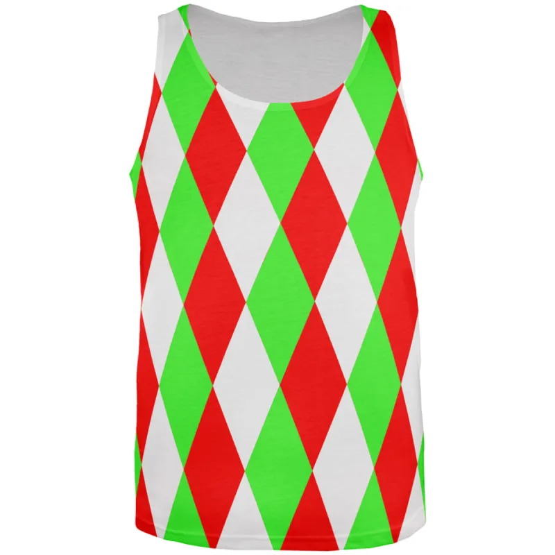 Christmas Jester Harlequin Costume All Over Mens Tank Top sold by Old Glory