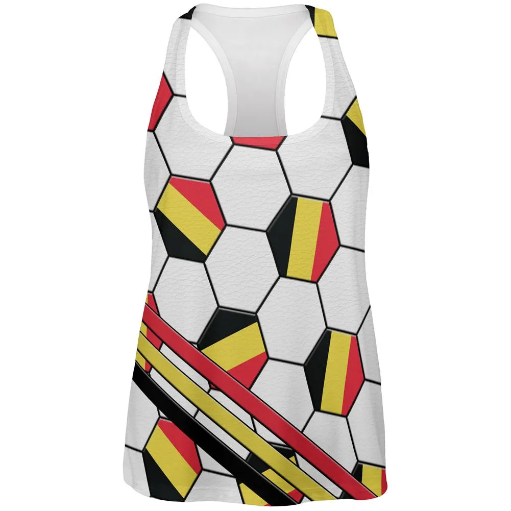World Cup Belgium Soccer Ball All Over Womens Work Out Tank Top sold by Old Glory