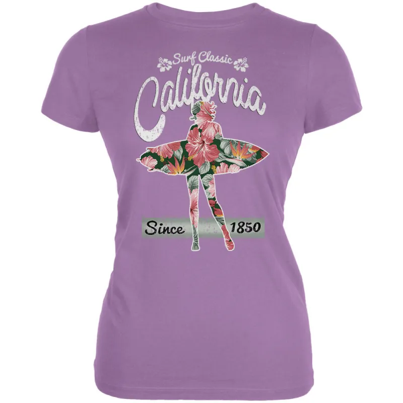 Floral Pineapple Surfer California Surf Classic Juniors Soft T Shirt sold by Old Glory