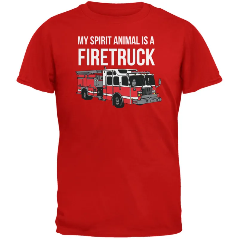 Spirit Animal Firetruck Red Adult T-Shirt sold by Old Glory