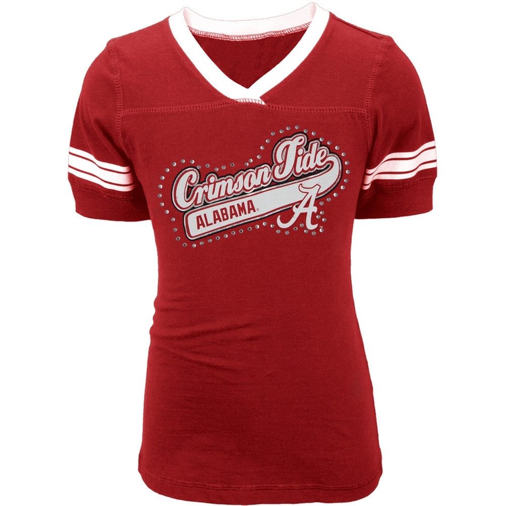 Alabama Crimson Tide - Rhinestone Swoop Logo Girls Juvy T-Shirt sold by Old Glory
