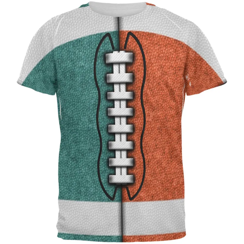 Fantasy Football Team Teal and Orange All Over Mens T Shirt sold by Old Glory