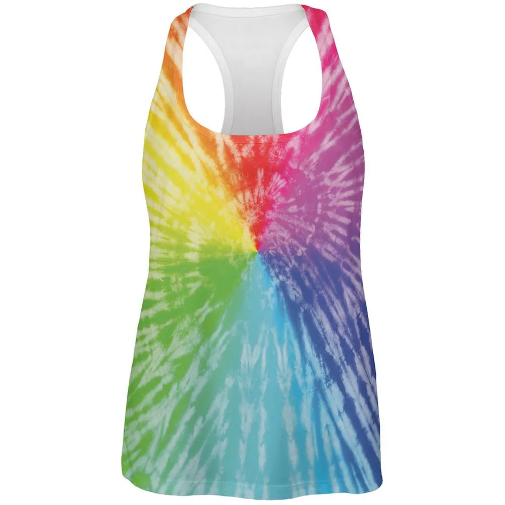 Rainbow Pride LGBT Tie Dye All Over Womens Work Out Tank Top sold by Old Glory