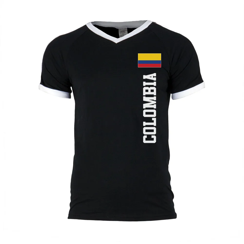 World Cup Columbia Mens Soccer Jersey V-Neck T-Shirt sold by Old Glory