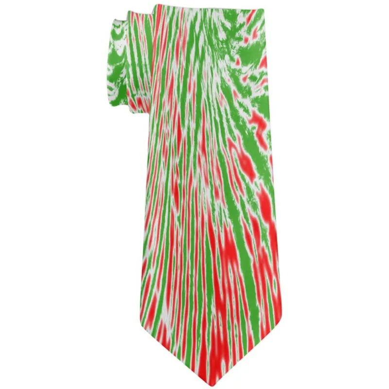 Christmas Tie Dye Red Green All Over Neck Tie sold by Old Glory