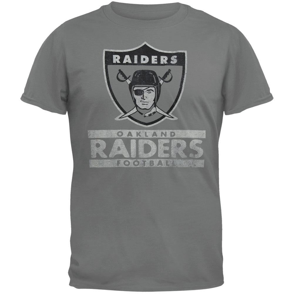 Oakland Raiders - Flanker Grey Premium Adult T-Shirt sold by Old Glory