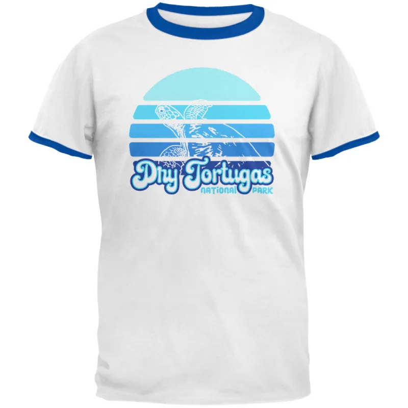 National Park Retro 70s Sunset Dry Tortugas Mens Ringer T Shirt sold by Old Glory