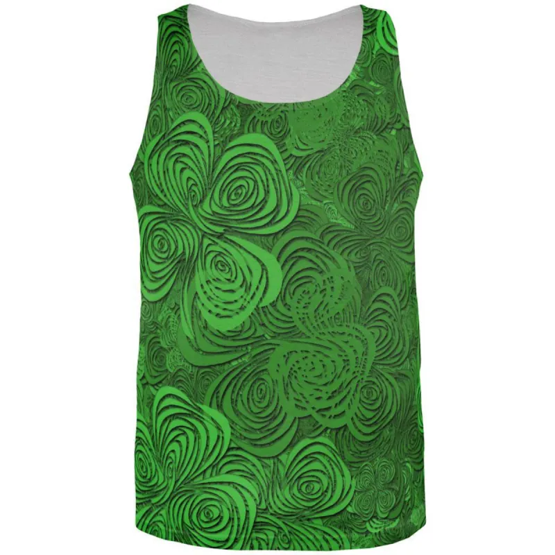 St Patricks Hypnotic Shamrocks Clovers All Over Adult Tank Top sold by Old Glory
