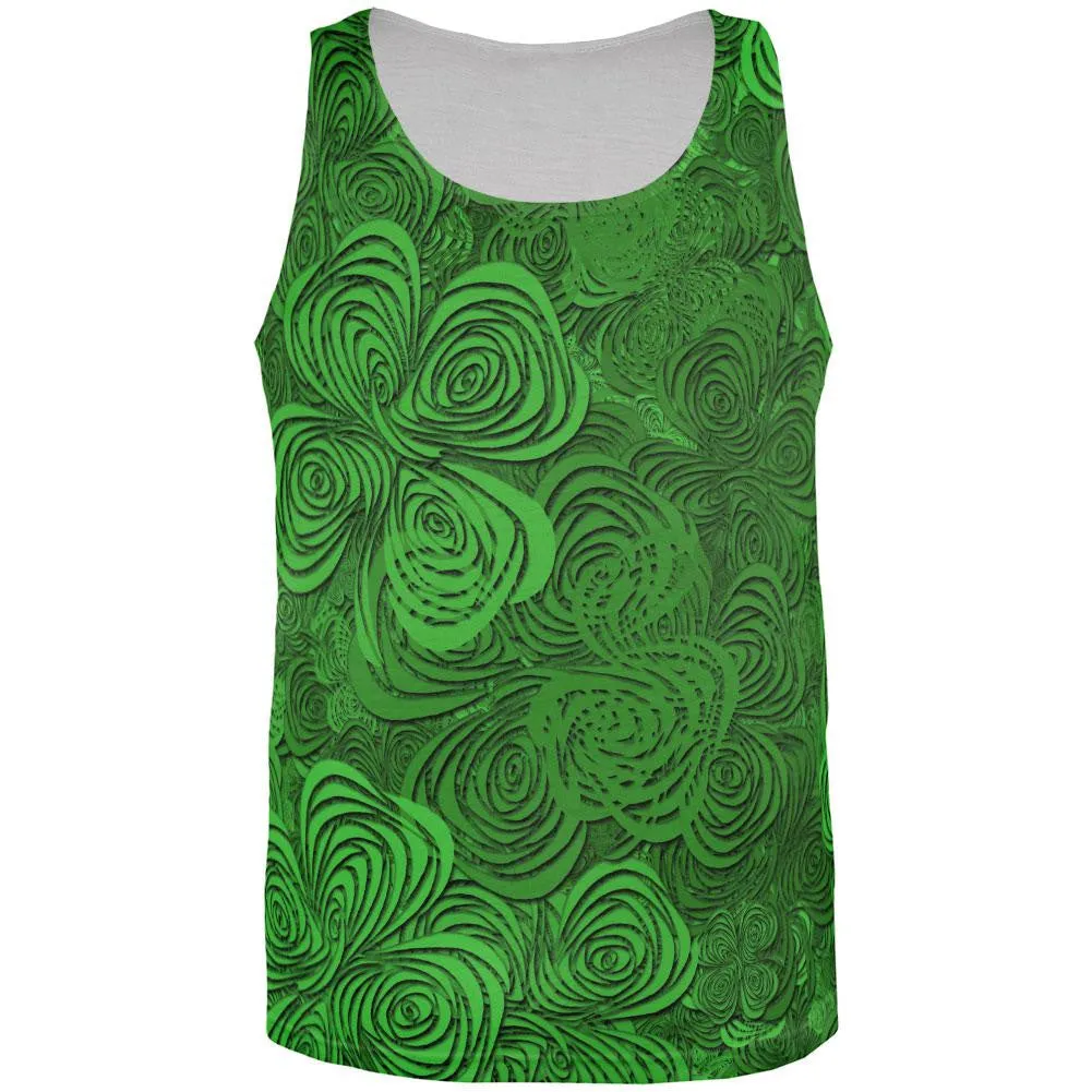 St Patricks Hypnotic Shamrocks Clovers All Over Adult Tank Top sold by Old Glory