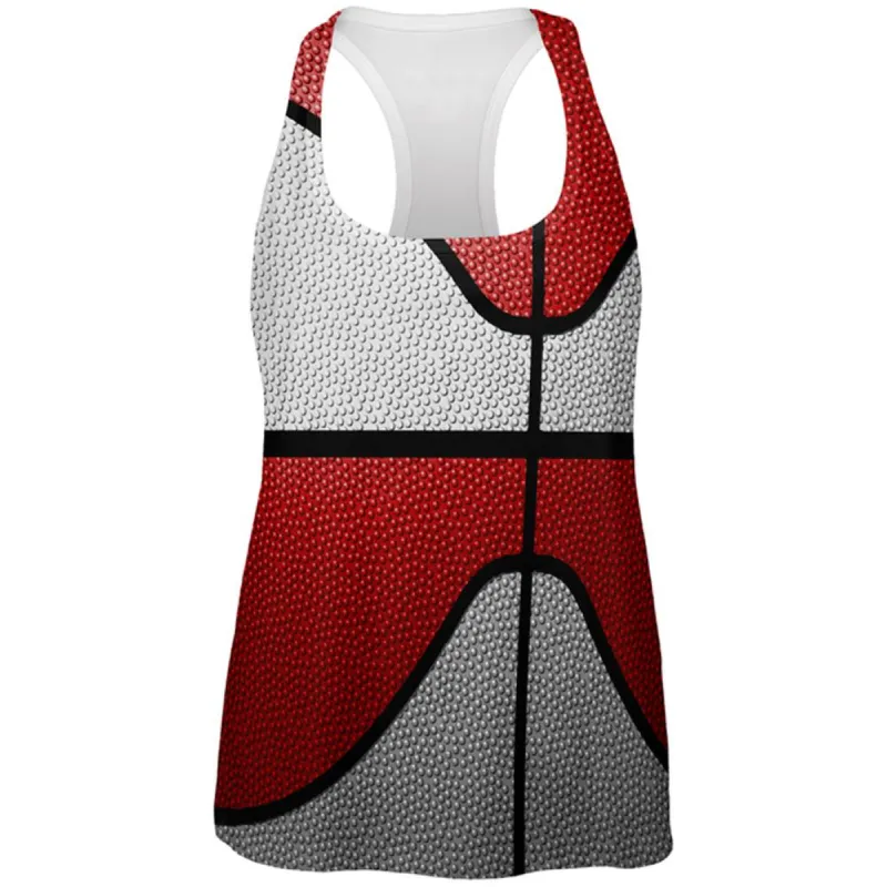 Championship Basketball White & Red All Over Womens Work Out Tank Top sold by Old Glory