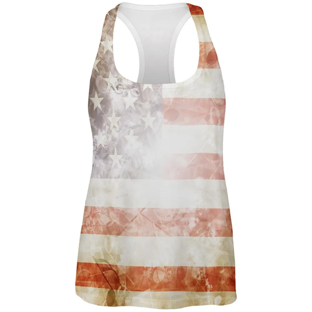 4th of July American Flag Star Spangled Banner All Over Womens Work Out Tank Top sold by Old Glory