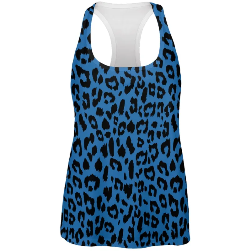 Blue Cheetah Print All Over Womens Work Out Tank Top sold by Old Glory