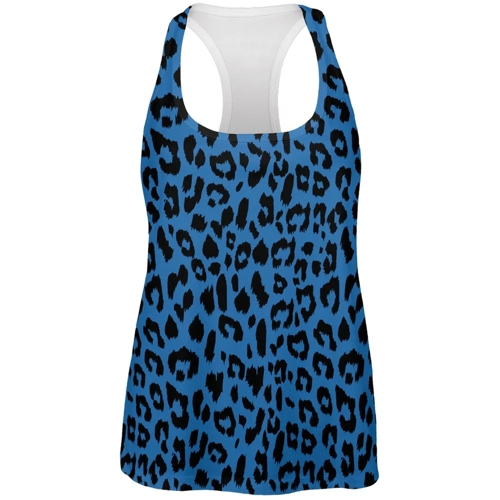 Blue Cheetah Print All Over Womens Work Out Tank Top sold by Old Glory