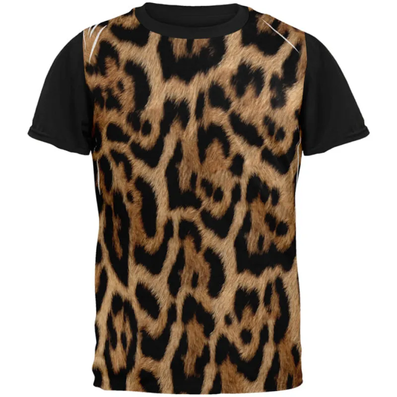 Halloween Leopard Print Costume All Over Mens Black Back T Shirt sold by Old Glory