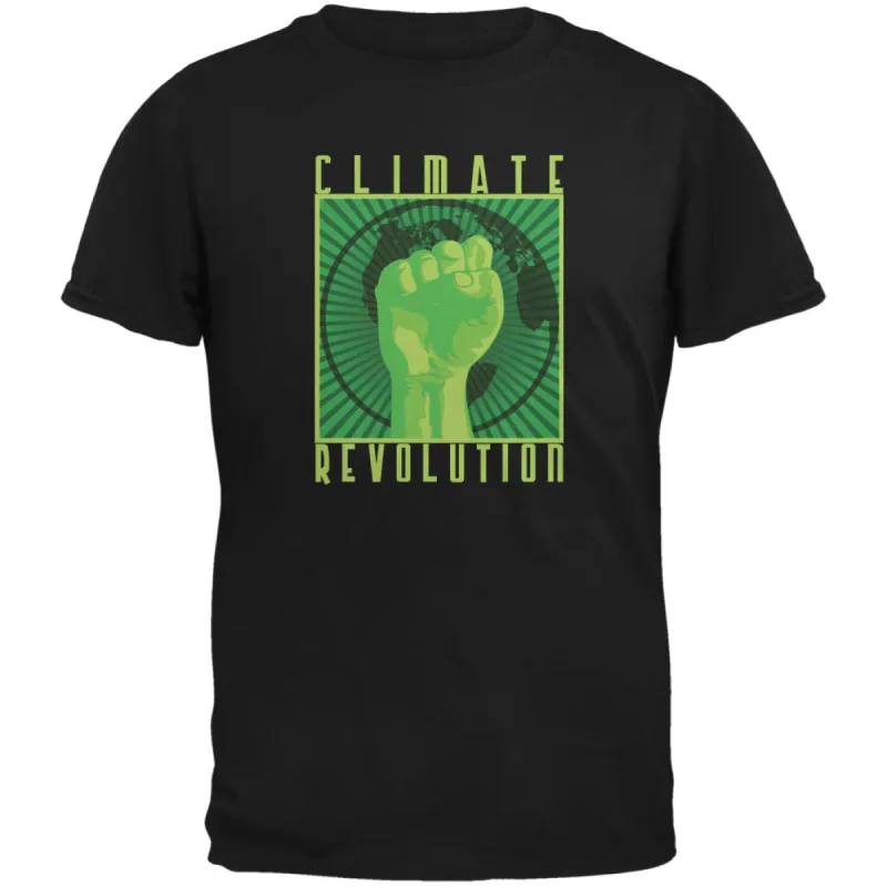 Earth Day Climate Change Revolution Black Adult T-Shirt sold by Old Glory