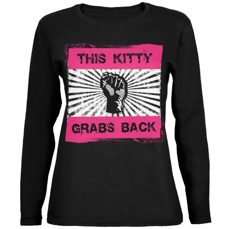 Feminist Activist This Kitty Grabs Back Ladies' Relaxed Jersey Long-Sleeve Tee sold by Old Glory