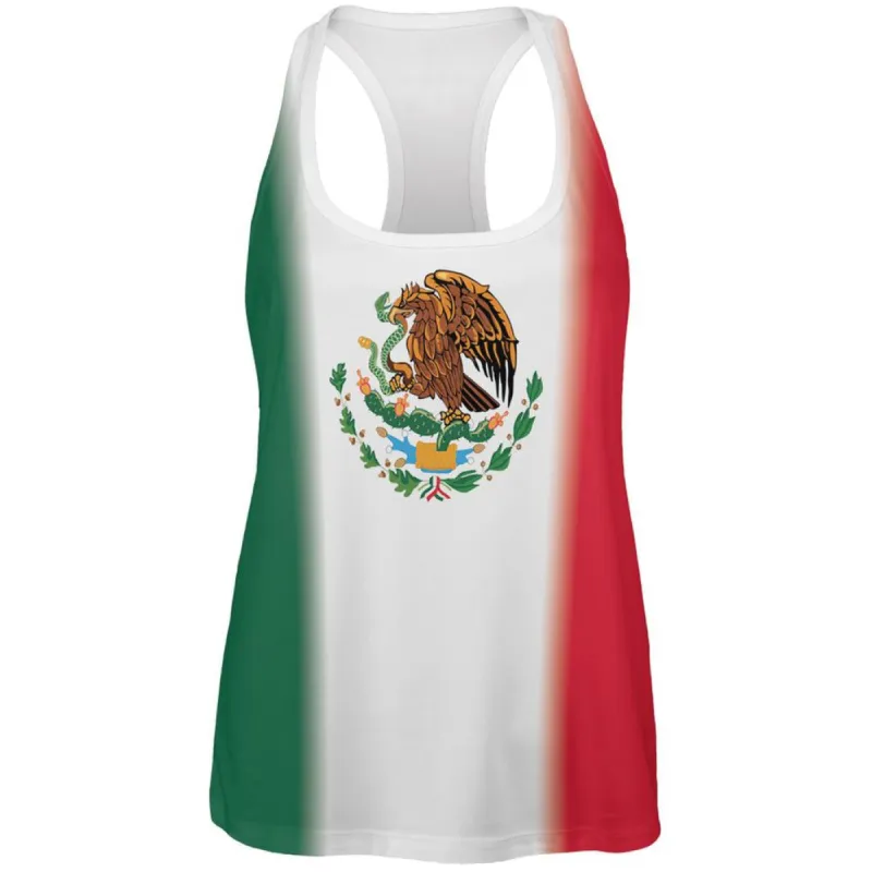 Mexican Flag Cinco De Mayo All Over Womens Work Out Tank Top sold by Old Glory