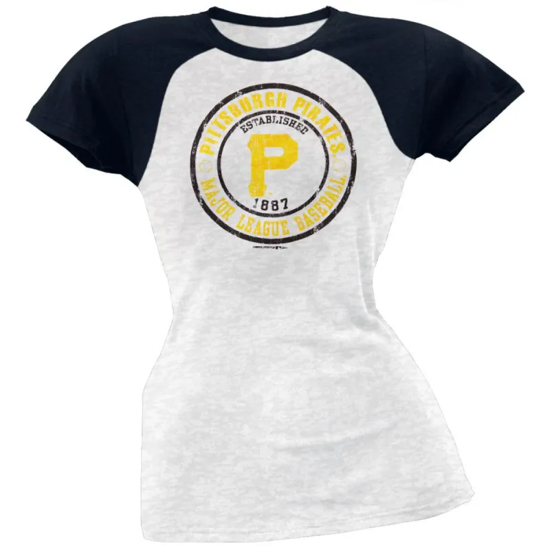 Pittsburgh Pirates - Juniors Raglan Burnout T-Shirt sold by Old Glory