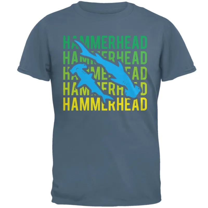 Hammerhead Shark Stacked Repeat Mens T Shirt sold by Old Glory