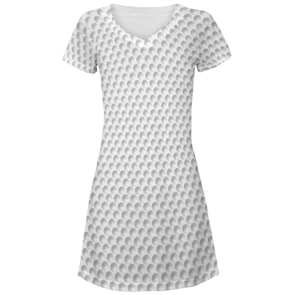 Halloween Golf Ball Costume White Juniors V-Neck Beach Cover-Up Dress sold by Old Glory