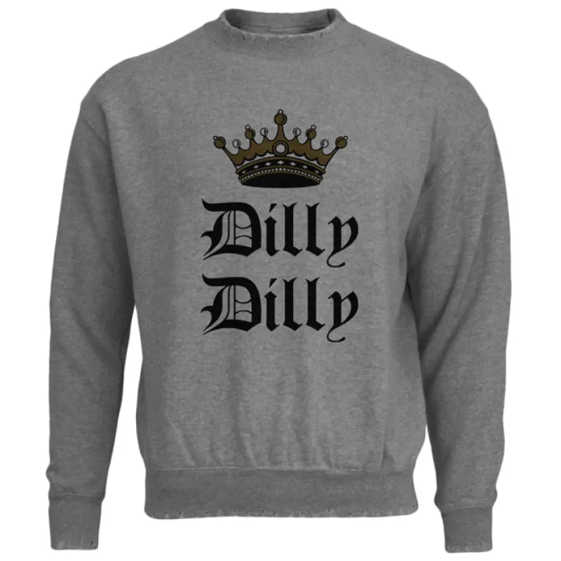 Dilly Dilly Crown Olde English Mens Destroyed Sweatshirt made by Old Glory