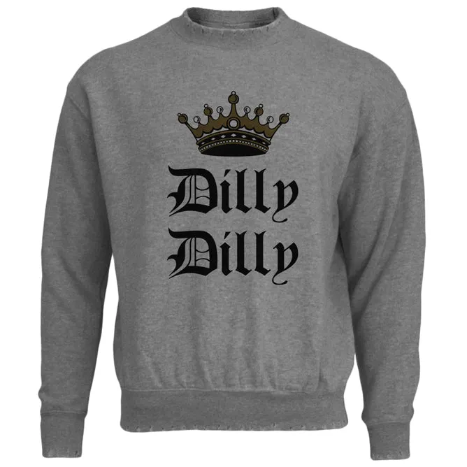 Dilly Dilly Crown Olde English Mens Destroyed Sweatshirt sold by Old Glory