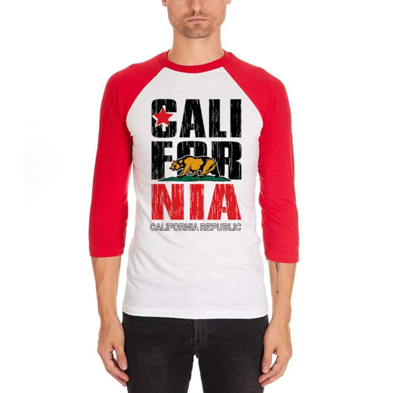 Bear California Republic Mens Soft Raglan T Shirt sold by Old Glory