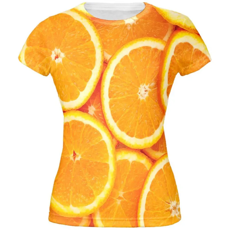 Orange Oranges Citrus All Over Juniors T-Shirt sold by Old Glory