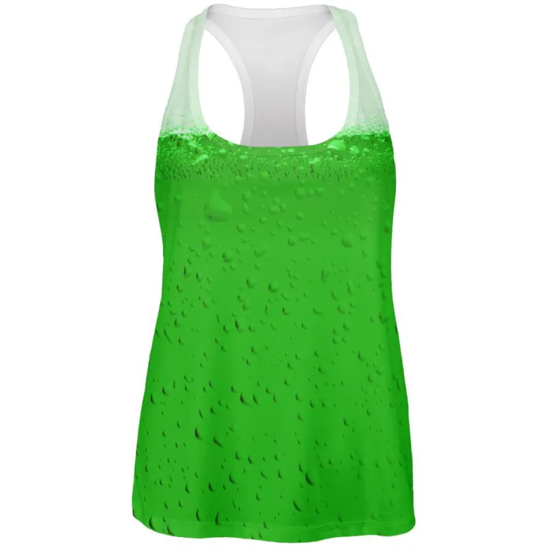 St Patricks Irish Green Beer All Over Womens Racerback Tank Top sold by Old Glory