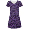 Purple Cheetah Print All Over Juniors V-Neck Dress sold by Old Glory