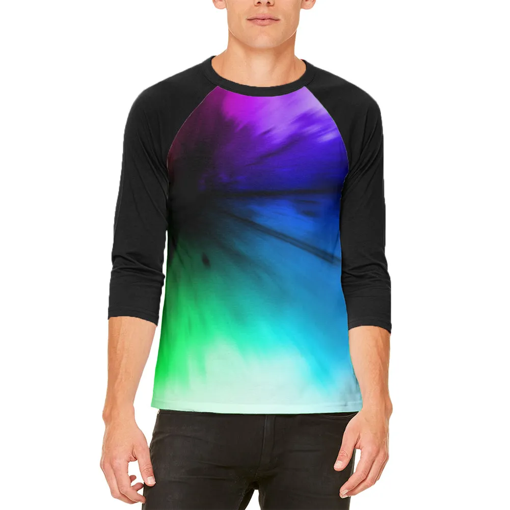 Black Light Raver Rainbow Mens Raglan T Shirt sold by Old Glory