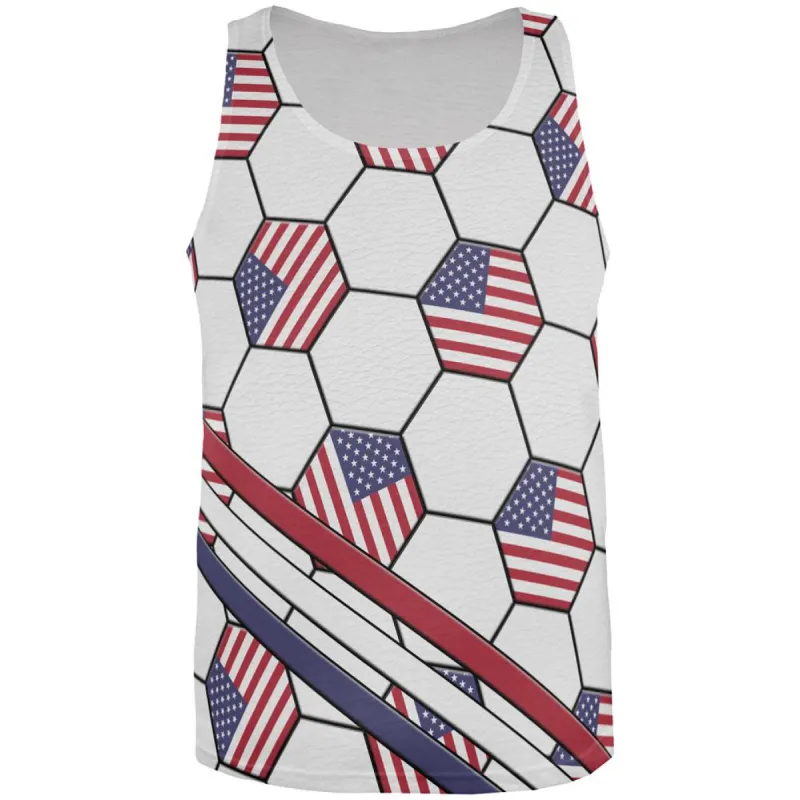 4th of July USA World Cup Soccer Ball All Over Mens Tank Top sold by Old Glory